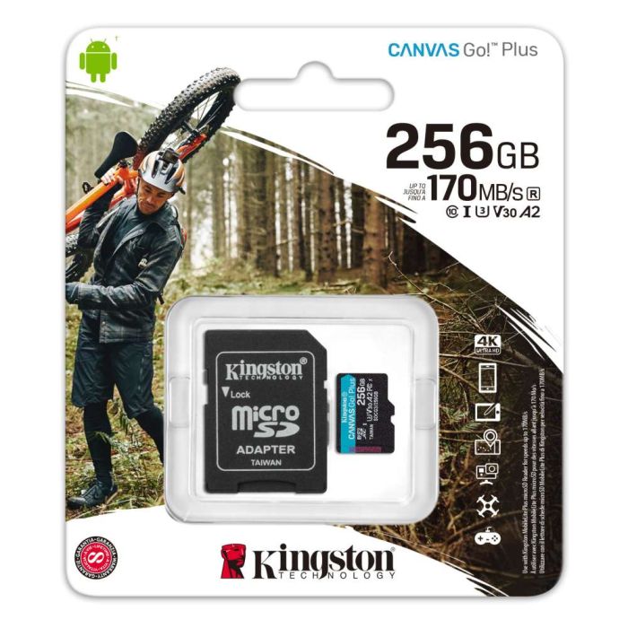 KINGSTON 256GB MICRO SD CANVAS GO PLUS CARD ADP (SDCG3/256GB)