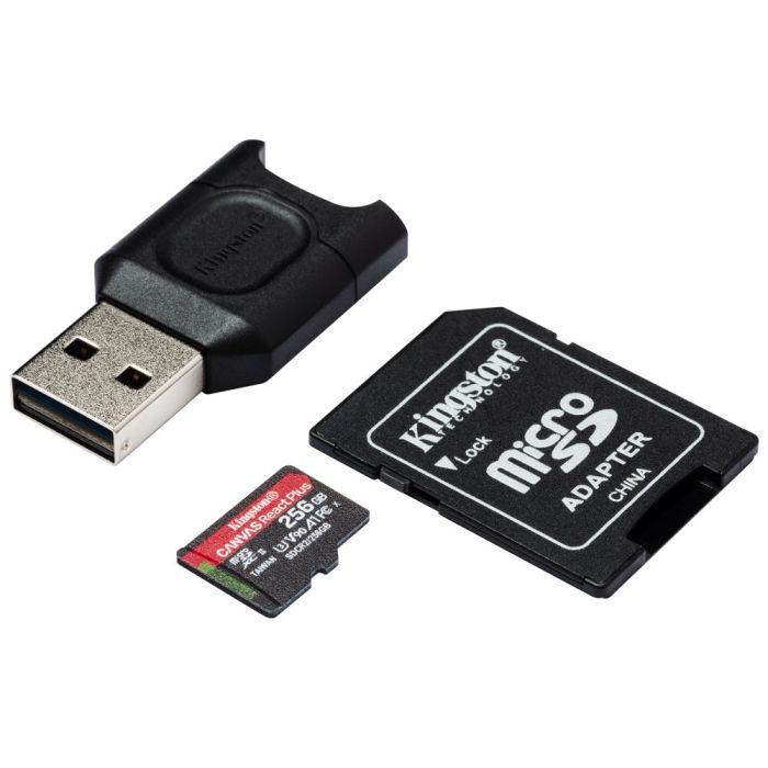 KINGSTON 256GB MICRO SD REACT PLUS W/ADAPTER+READER (MLPMR2/256GB)