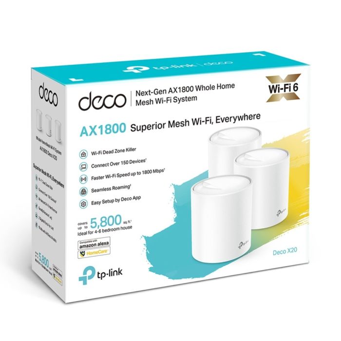 tp-link AX1800 メッシュWi-Fi Deco X20 3台 TPLINK DECO X20 (3P-PACK) AX1800 WHOLE HOME MESH WIFI 6 SYSTEM