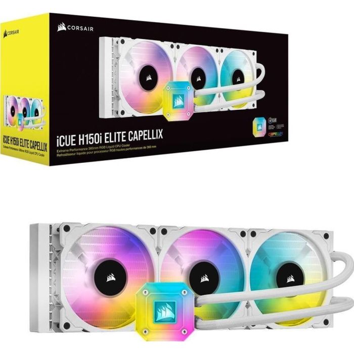 CORSAIR 360MM ICUE H100I ELITE CAPELLIX WHITE LIQUID COOLER