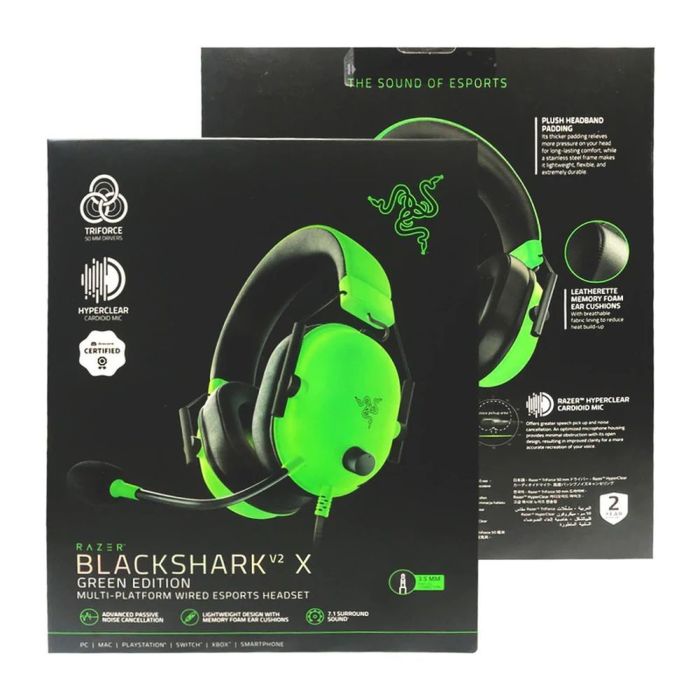 RAZER BLACKSHARK V2 X WIRED GAMING HEADSET GREEN FRML PACKAGING