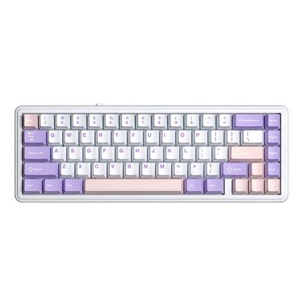 AULA F65 KEYBOARD - WHITE + PURPLE + PINK (NIMBUS SWITCH V3)(AULA-20) 