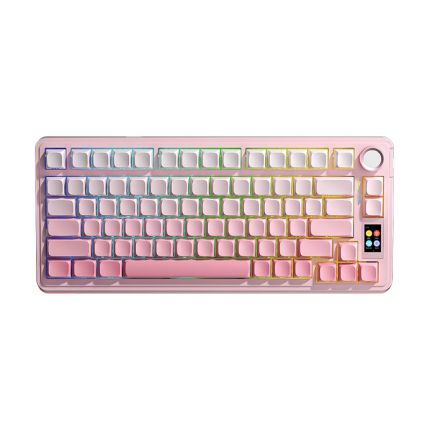 AULA S75 PRO SIDE ENGRAVED KEYBOARD (GRAY WOOD SWITCH V3) - GRADIENT PINK(AULA-04) 