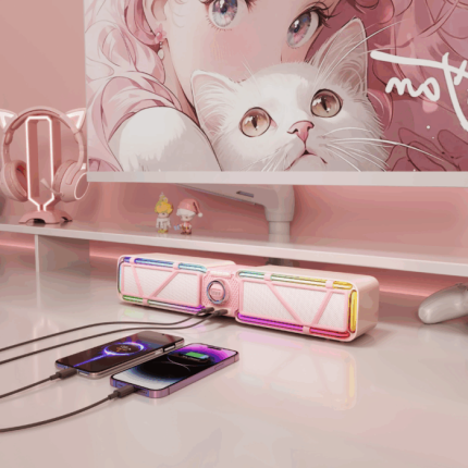 DIVOOM D-BASE GAMING DESKTOP SPEAKER - PINK