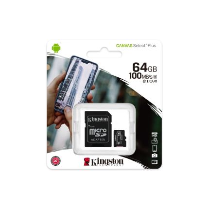 KINGSTON 64GB MICRO SD CARD CLASS 10 SELECT PLUS (SDCS2/64GB)