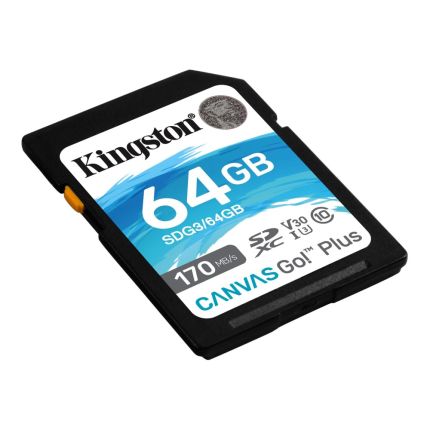 KINGSTON 64GB SD CARD CANVAS GO PLUS (SDG3/64GB)