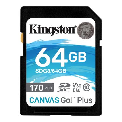 KINGSTON 64GB SD CARD CANVAS GO PLUS (SDG3/64GB)