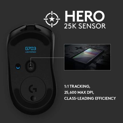 LOGITECH G703  HERO 16K SENSOR GAMING MOUSE