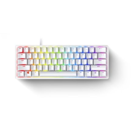 RAZER HUNTSMAN MINI 60% OPTICAL GAMING KEYBOARD (PURPLE SWITCH) MERCURY WHITE