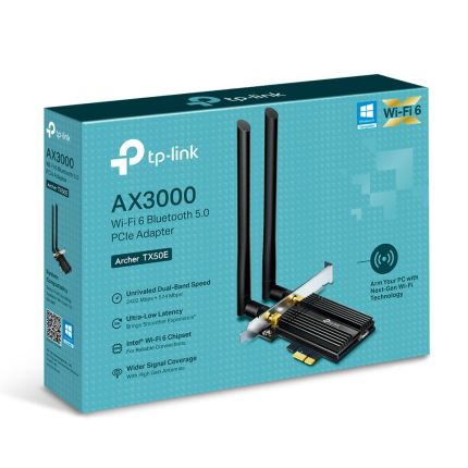 TPLINK ARCHER TX50E AX3000 WIFI 6 BLUETOOTH 5.0 PCIE ADAPTER