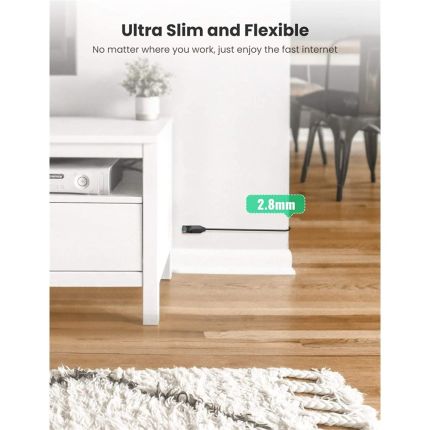 UGREEN 1M CAT6A UTP ROUND&ULTRA SLIM ETHERNET CABLE PURE COPPER #70332