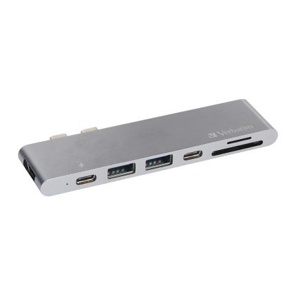 VERBATIM DUAL TYPE-C HUB WITH HDMI,PD, USB3.0 x2 & SD/MICROSD #66317
