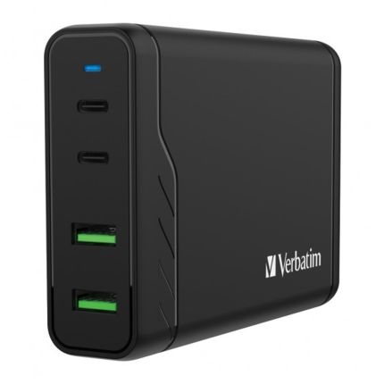 VERBATIM 4-PORT 100W WITH TYPE-C PD + QC 3.0 USB CHARGER #66402