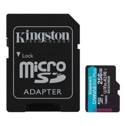 KINGSTON 256GB MICRO SD CANVAS GO PLUS CARD + ADP (SDCG3/256GB)