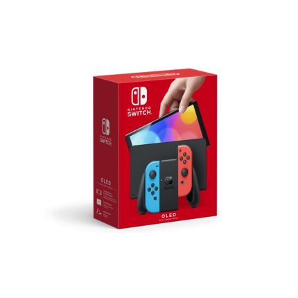 NINTENDO SWITCH OLED MODEL W/NEON BLUE &amp; NEON RED JOY