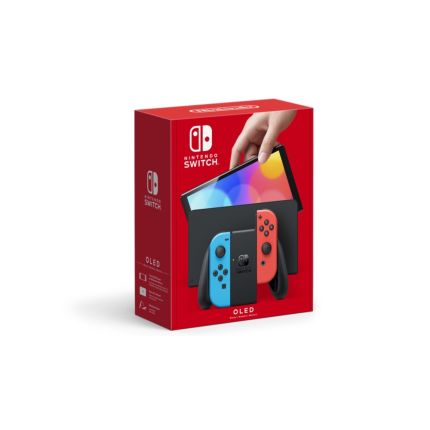 NINTENDO SWITCH OLED MODEL W/NEON BLUE & NEON RED JOY