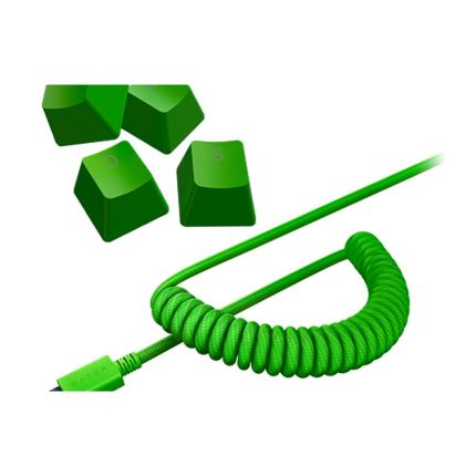 RAZER PBT KEYCAP + COILED CABLE UPGRADE SET - RAZER GREEN - FRML PACKAGING