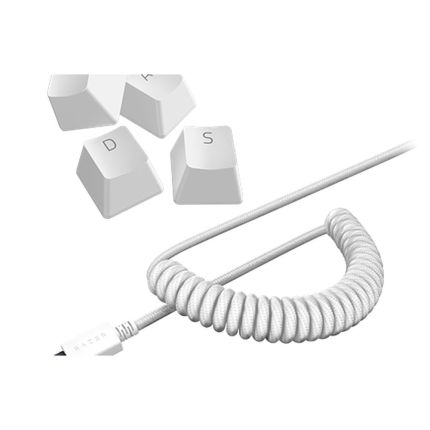 RAZER PBT KEYCAP + COILED CABLE UPGRADE SET - MERCURY WHITE - FRML PACKAGING