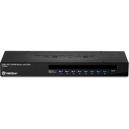 TRENDNET TK-804R 8-PORT STACKABLE RACK MOUNT USB KWM SWITCH WITH OSD