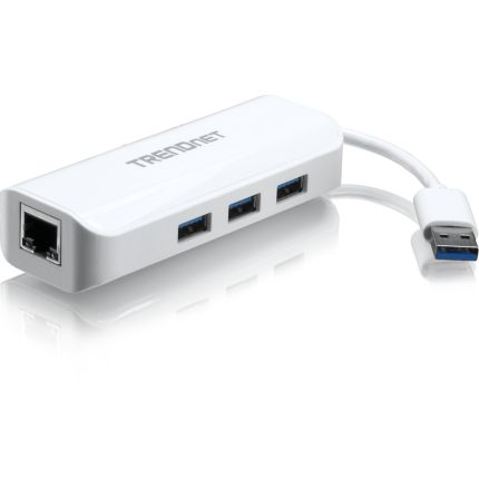TRENDNET TU3-ETGH3 USB 3.0 TO GIGABIT ETHERNET ADAPTER + USB HUB