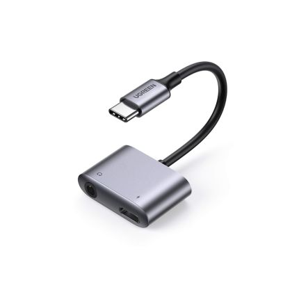 UGREEN TYPE-C MALE TO 3.5MM AUDIO+TYPE-C FEMALE ADAPTER #60164