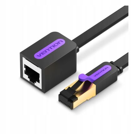 VENTION 1M FLAT CAT7 EXTENSION PATCH CABLE FLAT - BLACK ( #ICBBF )
