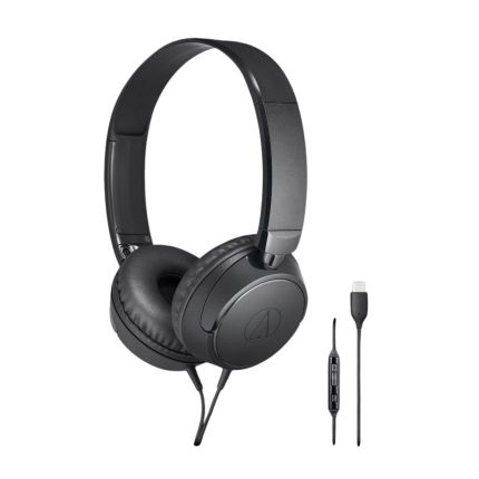 AUDIO TECHNICA ATH-S120C USB-C ON-EAR HEADPHONE BLACK