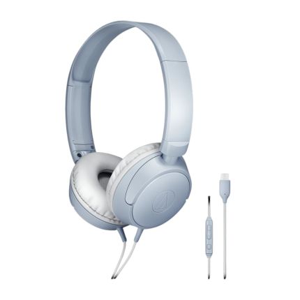 AUDIO TECHNICA ATH-S120C USB-C ON-EAR HEADPHONE - BLUE GRAY