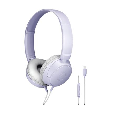AUDIO TECHNICA ATH-S120C USB-C ON-EAR HEADPHONE - LIGHT VIOLET