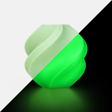 BAMBU PLA GLOW FILAMENT 1KG WITH REUSABLE SPOOL - GLOW GREEN (BAM-A12-G0-1.75-1000-SPL)
