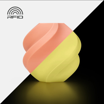 BAMBU PLA GLOW FILAMENT 1KG WITH REUSABLE SPOOL - GLOW ORANGE (BAM-A12-A0-1.75-1000-SPL)
