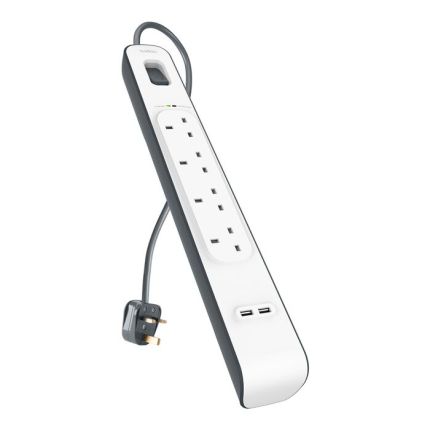 BELKIN 4-WAY SURGE PROTECTOR 2 USB-2.4A SHARED BSV401SA2M