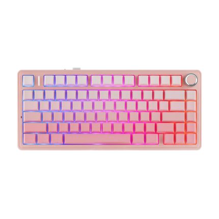 AULA S75 PRO SIDE ENGRAVED KEYBOARD (GRAY WOOD SWITCH V3) - GRADIENT PINK(AULA-04) 
