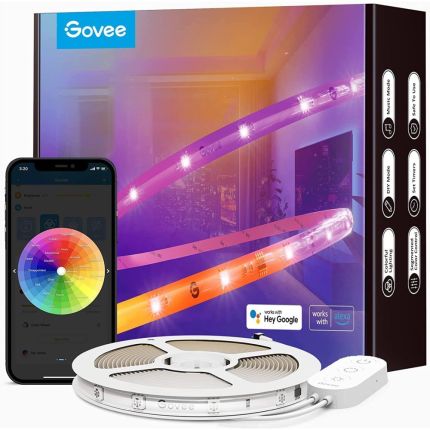 GOVEE H619A RGBIC WI-FI + BLUETOOTH LED STRIP LIGHTS WITH PROTECTIVE COATING (5M) (H619A2D1-OF-UK)