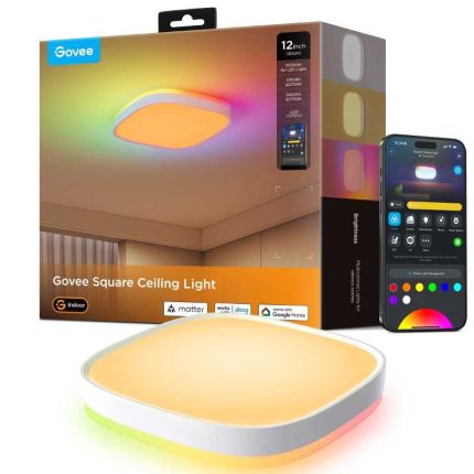 GOVEE (H80A4) 12&quot; RGBWW + RGBIC SMART CEILING LIGHT - SQUARE