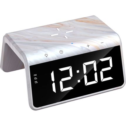 HAVIT W320 WIRELESS CHARGER WITH ALARM CLOCK AND AMBIENT LIGHT - MARBLE