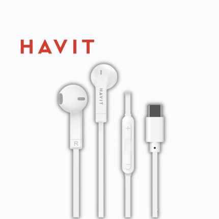 HAVIT E336C TYPE-C WIRED EARBUDS - WHITE