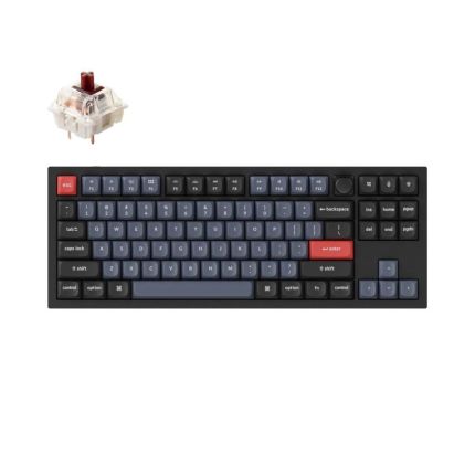 KEYCHRON Q3 FULLY ASSEMBLED SWAPPABLE RGB BACKLIGHT BROWN SWITCH KNOB VERSION- BLACK (Q3M3)