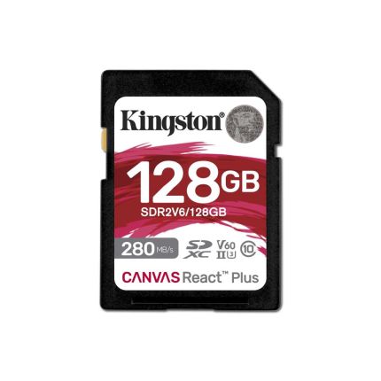 KINGSTON 128GB SD CARD CANVAS REACT PLUS V60 (SDR2V6/128GB)