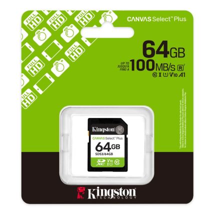 KINGSTON 64GB SELECT PLUS 100MB/S R SD CARD (SDS3/64GB)