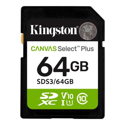 KINGSTON 64GB SELECT PLUS 100MB/S R SD CARD (SDS3/64GB)