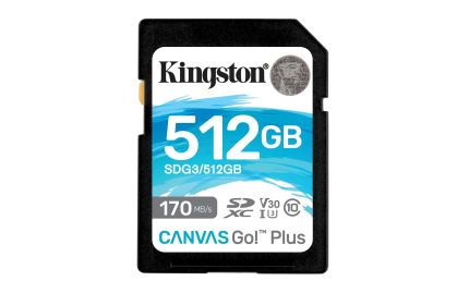 KINGSTON 512GB CANVAS GO PLUS 200MB/S R SD CARD (SDG4/512GB)(740617347760)