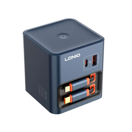 LDNIO (Q16) 100W GAN FAST CHARGER WITH 80CM RETRACTABLE CABLE