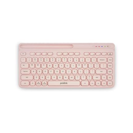 PROLINK GK-5001M-PNK MULTI-DEVICE MACA KEYS MINI ANTI-BACTERIAL WIRELESS + BLUETOOTH KEYBOARD -PUFF PINK