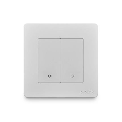 PROLINK DS-3305 (2 GANG) ZIGBEE SMART WALL SWITCH WITH VOICE CONTTOL REMOTE ACCESS (WHITE)