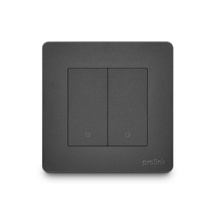 PROLINK DS-3305 (2 GANG) ZIGBEE SMART WALL SWITCH WITH VOICE CONTTOL REMOTE ACCESS (GREY)