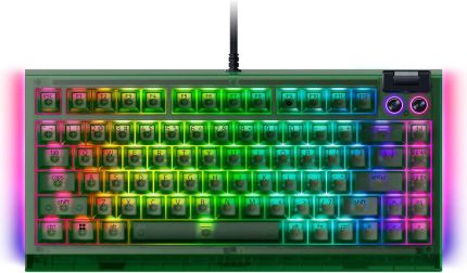RAZER BLACKWIDOW V4 75% - HOT-SWAPPABLE MECHANICAL GAMING KEYBOARD - PHANTOM GREEN EDITION - US LAYOUT (RZ03-05003300-R3M1)(8887910072783)