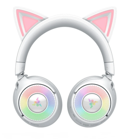 RAZER KRAKEN KITTY V3 PRO - WIRELESS RGB HEADSET WITH KITTY EARS - WHITE EDITION (RZ04-05170400-R3M1)