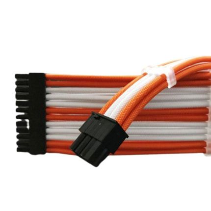 SLEV.30 PREMIUM PRE-BRAIDED MODDING CABLES ORANGE.WHITE
