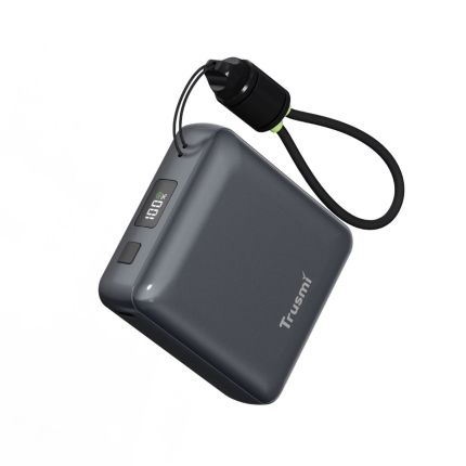 TRUSMI 10,000mAh 22.5W DIGITAL DISPLAY POWER BANK WITH C-C CABLE (PB06-01) - GREY
